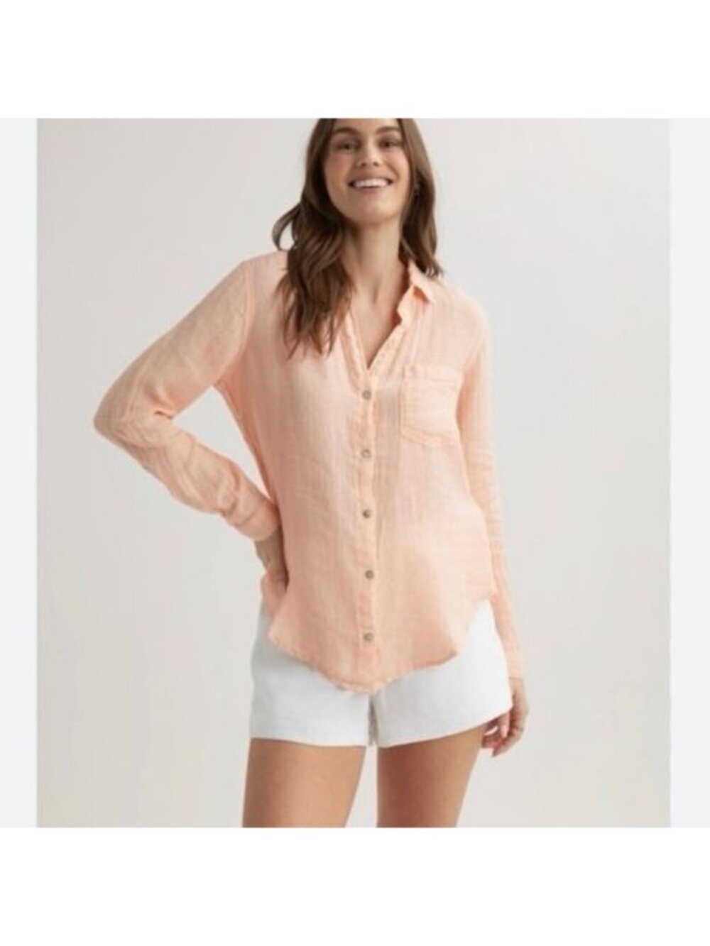 BDG Urban Outfitters Peach 100% Cotton Button Front Shirt Women’s Small